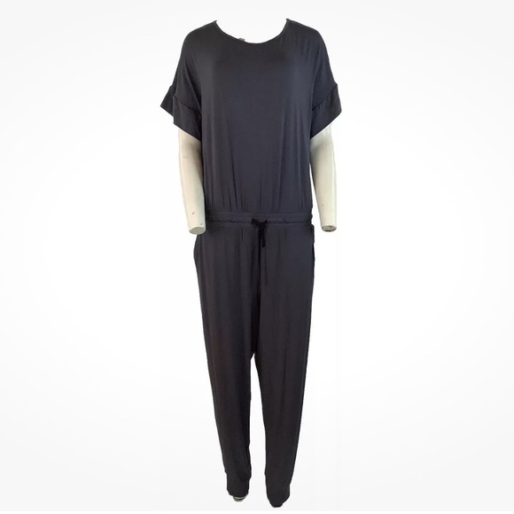 NWT Albion Sz XL Serenity Short Sleeve Jumpsuit In Storm Gray Rayon Spandex - Picture 1 of 7